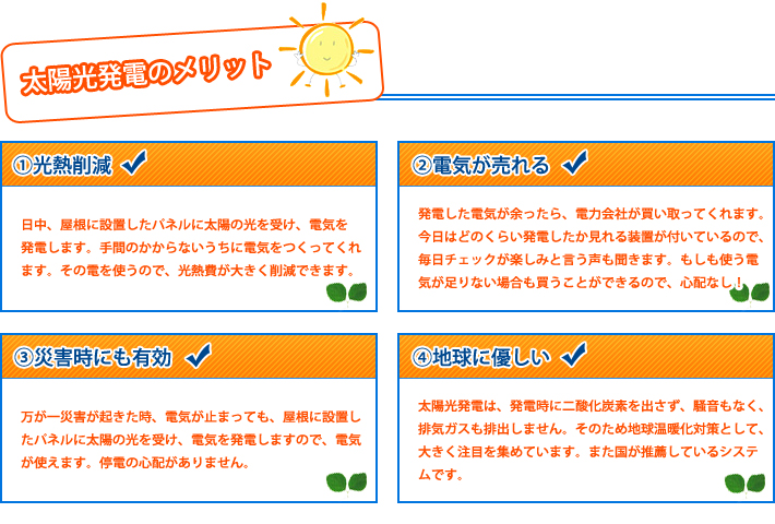 太陽光発電のメリット